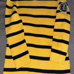 Polo by Ralph Lauren Yellow and Black Striped Crewneck Sweater